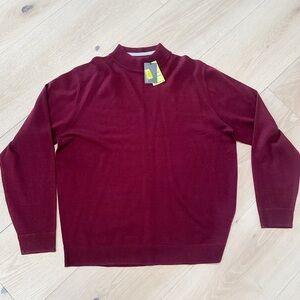 NWT MURANO Men's Burgundy Sweater, Mock Neck Size XL